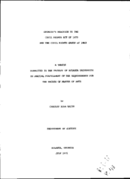 Georgia's reaction to the Civil Rights Act of 1875 and the civil rights cases of 1883, 1971