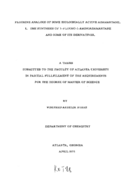 Flourine analogs of some biologically active adamantane I: the synthesis of 3-fluoro-1-aminoadamantane and some of its derivatives, 1975