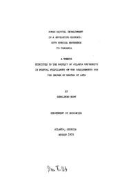 Human capital development in a developing economy with special reference to Tanzania, 1975