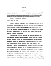 The attitudes of five selected republican political officials in the state of Ohio concerning the ratification of the fifteenth amendment: 1865-1870, 1975