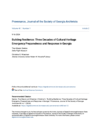 Building Resilience: Three Decades of Cultural Heritage Emergency Preparedness and Response in Georgia, 2024