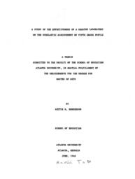 A study of the effectiveness of a reading laboratory on the scholastic achievement of fith grade pupils, 1968