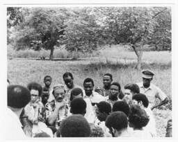 Crowd Gathers in a Clearing, circa 1972