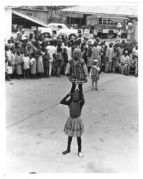 Children Street Performers Entertain a Crowd, circa 1972