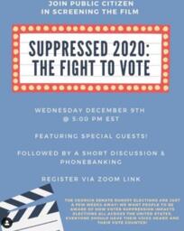 Suppressed 2020, The Fight to Vote, December 9, 2020