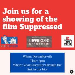 Suppressed Film Showing, December 7, 2020