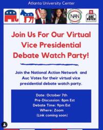 Virtual Vice Presidential Debate Watch Party, October 7, 2020