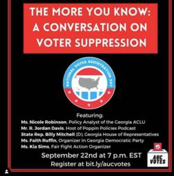 The More You Know, A Conversation on Voter Suppression, September 22, 2020