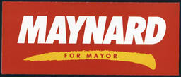 "Maynard for Mayor" Sticker, circa 1975