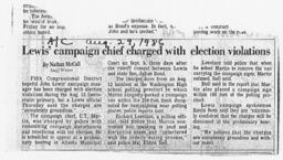 "Lewis' campaign chief charged with election violations", August 29, 1986