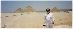 Asa Hilliard in front of Pyramids, 2002