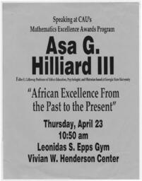 CAU's Mathematics Excellence Awards Program Flier, circa 1995