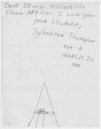 Children's Thank You Note, March 20, 1989