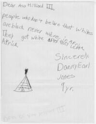 Children's Thank You Note, March 20, 1989