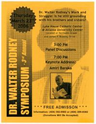 The 3rd Annual Walter Rodney Symposium, March 23, 2006