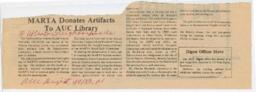 "MARTA Donates Artifacts to AUC Library", January 17, 1983