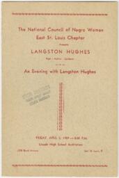 "NCNW East St. Louis Chapter Presents Langston Hughes", April 3, 1959