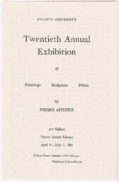 20th Atlanta Annual Art Exhibition Register, 1961