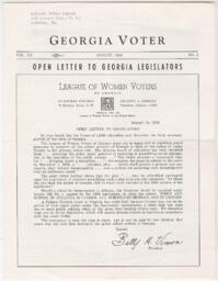 Georgia Voter: Published by League of Women Voters of Georgia, Vol. XX, No. 3, August 1959