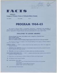 Facts: Published by League of Women Voters of Atlanta-Fulton County, Vol. XXXVII, No. 2, June 1964