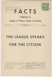 Facts: Published by League of Women Voters of Atlanta, Vol. XXVI, No. 10, November 1953