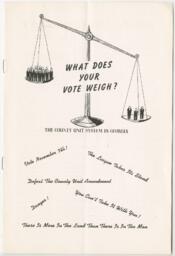 "What Does Your Vote Weigh?" The County Unit System in Georgia, May 1950