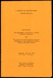 "A Workshop for Louisiana Negro Elected Officials" Program, July 13, 1968