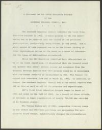 "A Statement on the Voter Education Project of the Southern Regional Council, Inc.", June 14, 1969