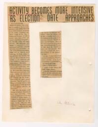 "Activity Becomes More Intensive As Election Date Approaches", April 4, 1964