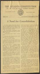 "A Need for Consolidation", November 19, 1969