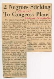 "2 Negroes Sticking To Congress Plans", December 12, 1969