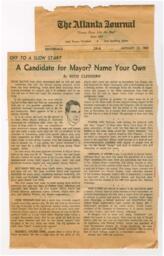 "A Candidate for Mayor? Name Your Own", January 17, 1969