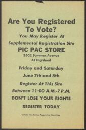 "Are You Registered To Vote?", circa 1967