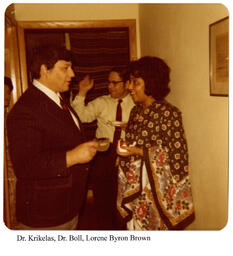 Dr. Krikelas, Dr. Boll, and Lorene Byron Brown, 1974