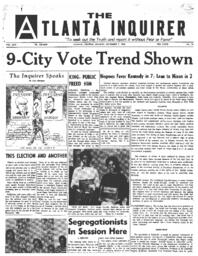 "9 City Vote Trend Shown", November 7, 1960