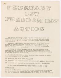 "Freedom Day Action", February 1, 1961