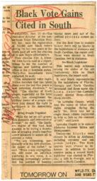 "Black Vote Gains Cited in South", November 28, 1970