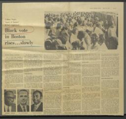 "Black Vote in Boston Rises, Slowly", May 23, 1971