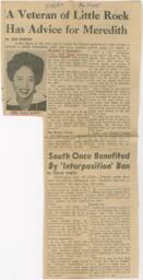 "A Veteran of Little Rock has Advice for Meredith" Article, September 28, 1962