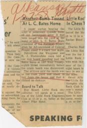 "Another Bomb Tossed at L. C. Bates Home" Article, January 27, 1958