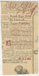 "Bomb Rips Hole in Lawn of Negro Publisher" Article, July 8, 1959