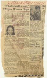 "'Whole South a Jail', Negro Woman Says" Article, circa 1960