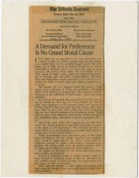 "A Demand for Preference Is No Grand Moral Cause", July 13, 1989