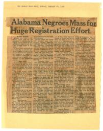 "Alabama Negroes Mass for Huge Registration Effort", February 28, 1965