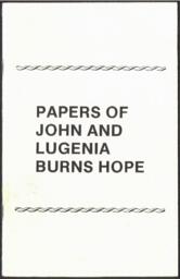 John and Lugenia Burns Hope Papers (Finding Aid)