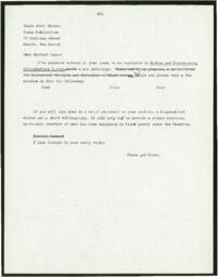 Poetry Acceptance Letter to Brother Jones from Imamu Amiri Baraka, circa 1970