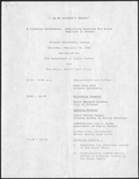 "I Am My Brother's Keeper" Conference Agenda, February 14, 1981