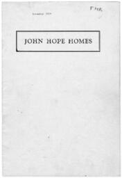 "John Hope Homes" booklet, November 1939