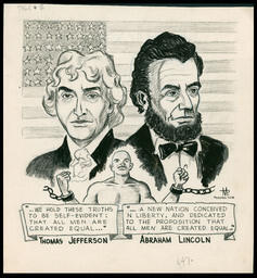 "Thomas Jefferson, Abraham Lincoln", circa 1963