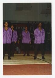 A Step Team on a Basketball Court at the Homecoming Step Show, 1992